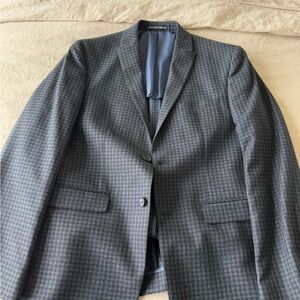 Men's Checkered Blazer - Gray